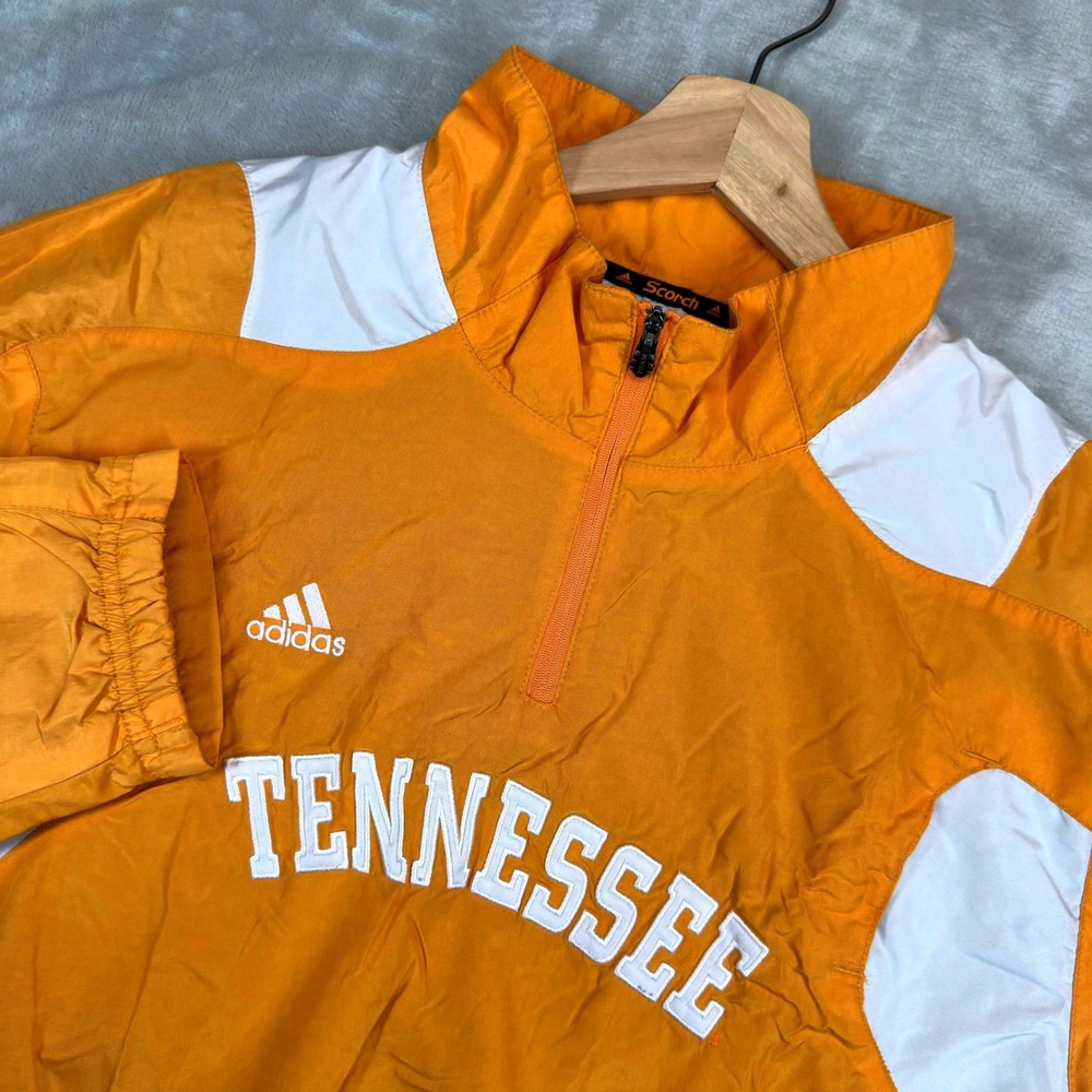 Adidas Windbreaker Mens XL Orange Tennessee Volunteers ClimaProof Quarter Zip